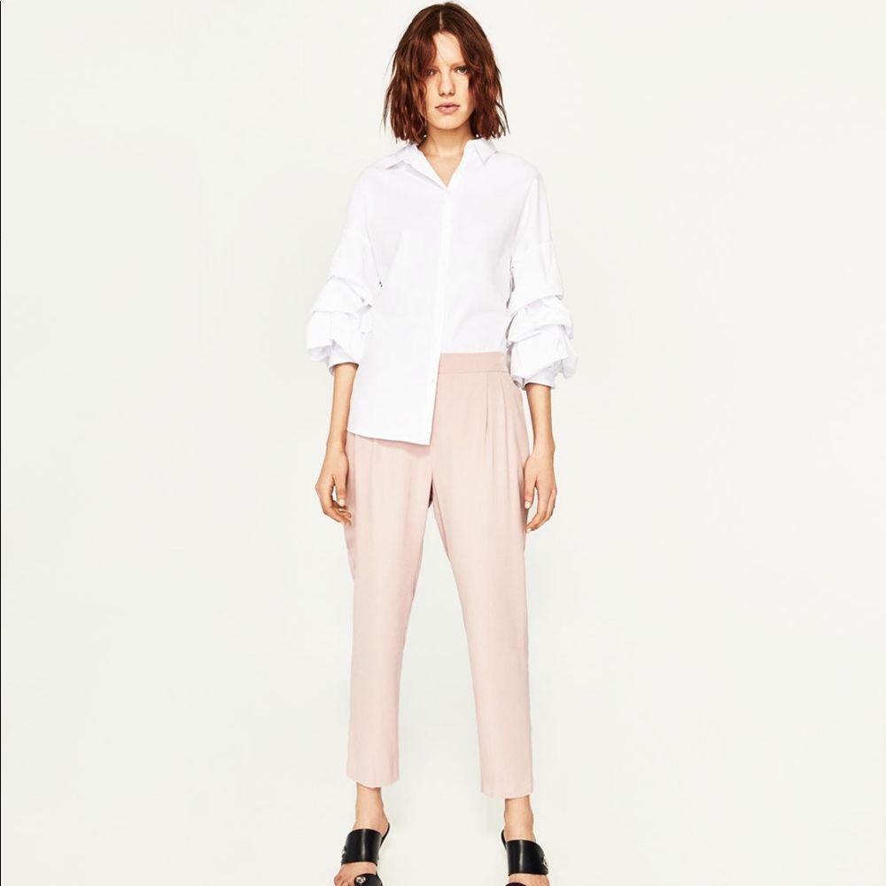 Zara basic collection pleated trousers with pockets | size S - Picture 1 of 5